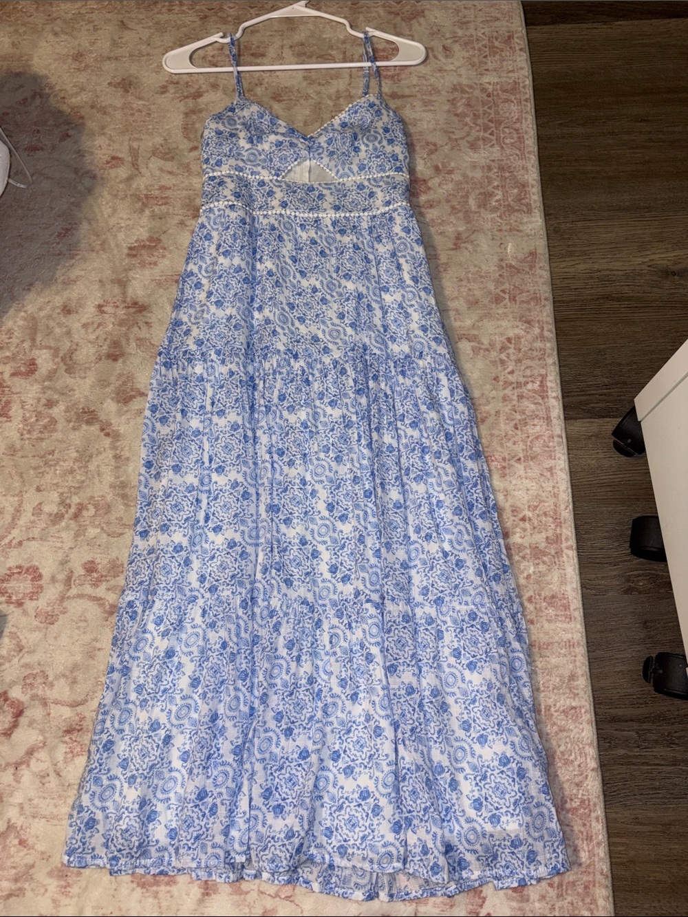 Blue & White Floral Maxi Dress